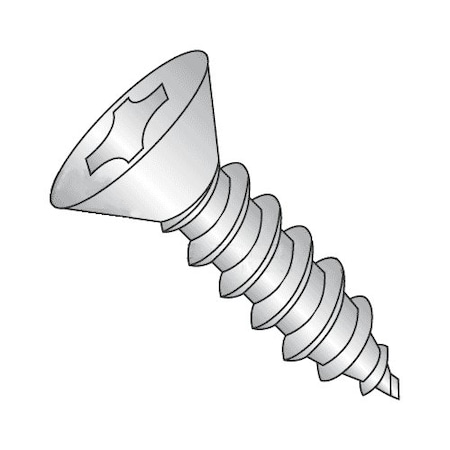 Newport Fasteners Self-Drilling Screw, #14 x 1 in, Plain 18-8 Stainless Steel Flat Head Phillips Drive, 500 PK 784092-500